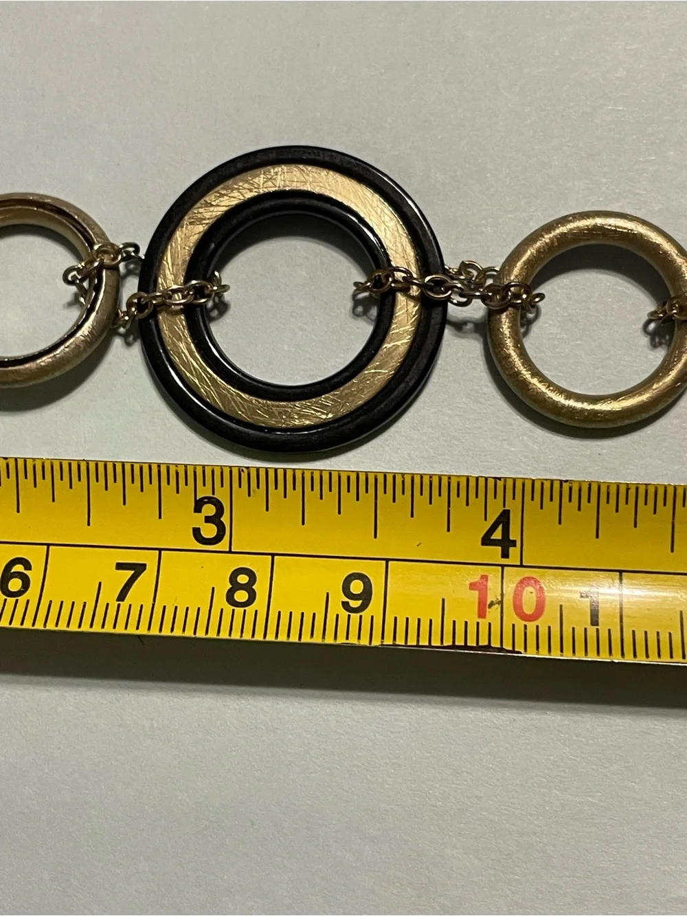 Gold Tone Black Plastic Bracelet #9652